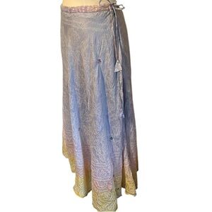 Funky People 100%Silk lined Maxi Pastel Muliti color tie dye sequin skirt Size L